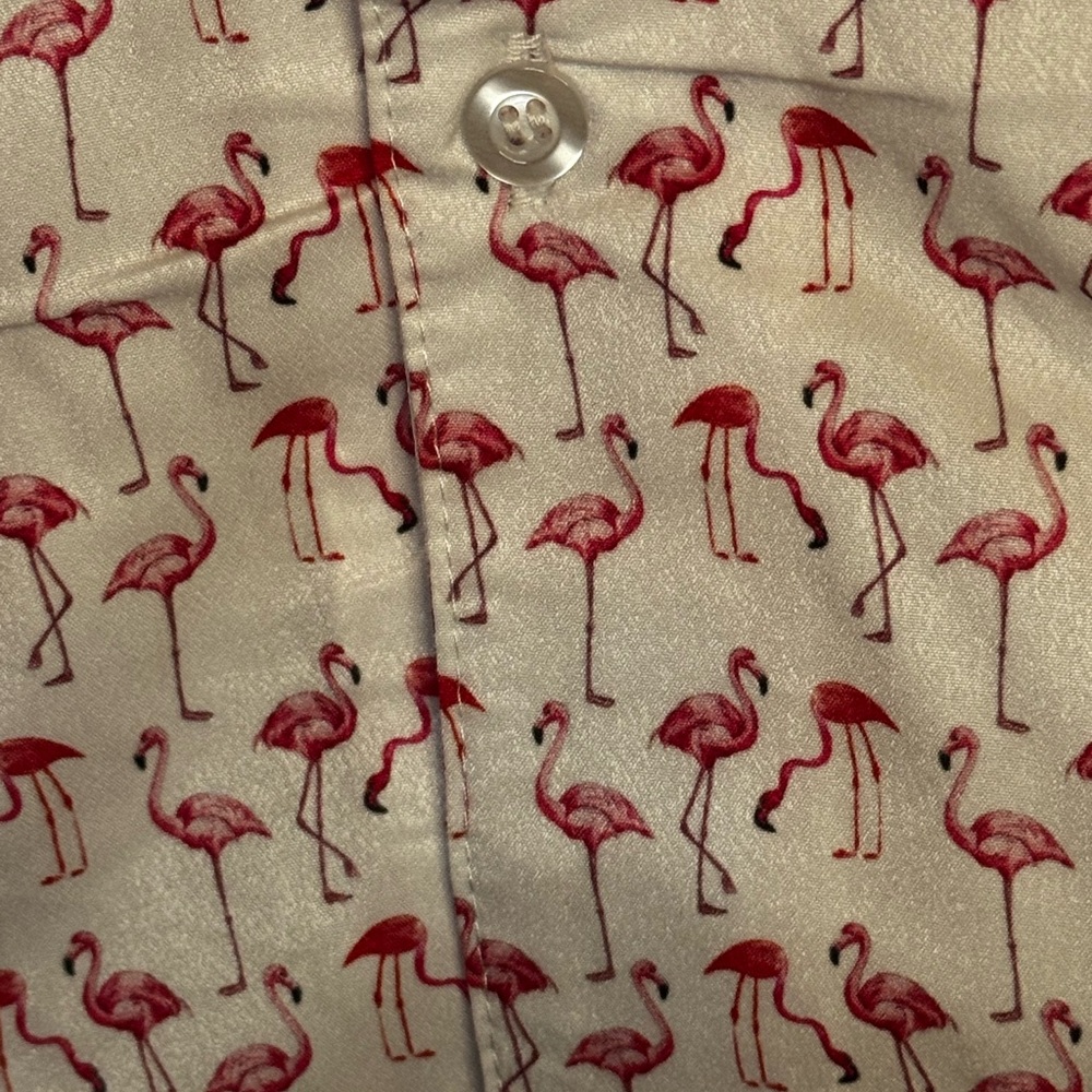 NWOT Men's Kansas City Chiefs Flamingo Button-Up Shirt XL - Picture 4 of 8